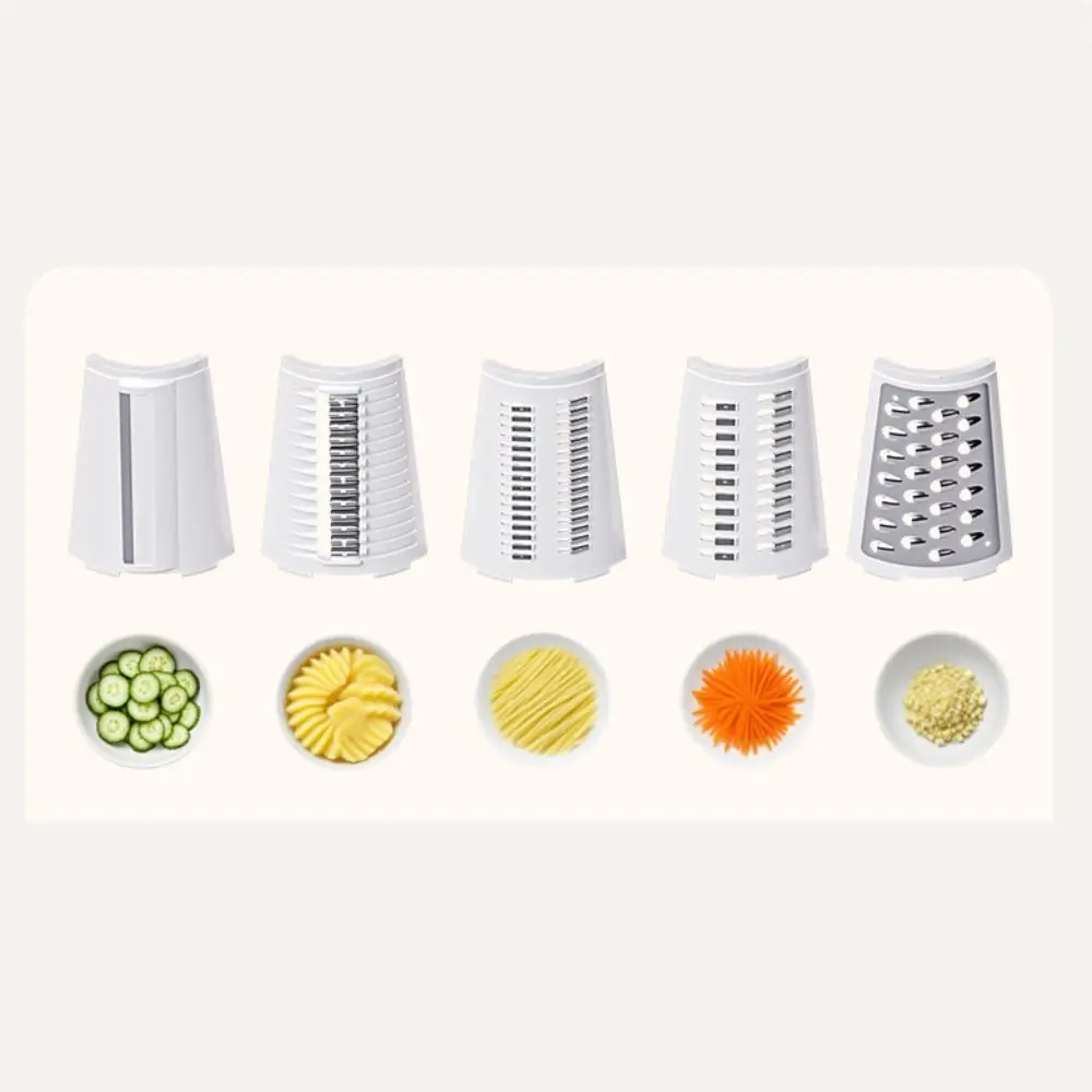 

Manual Hand-Crank Vegetable Slicer Non-slip Suction Bas Detachable Rotary Cheese Grater Household 6/10 Blades Kitchen Scraper