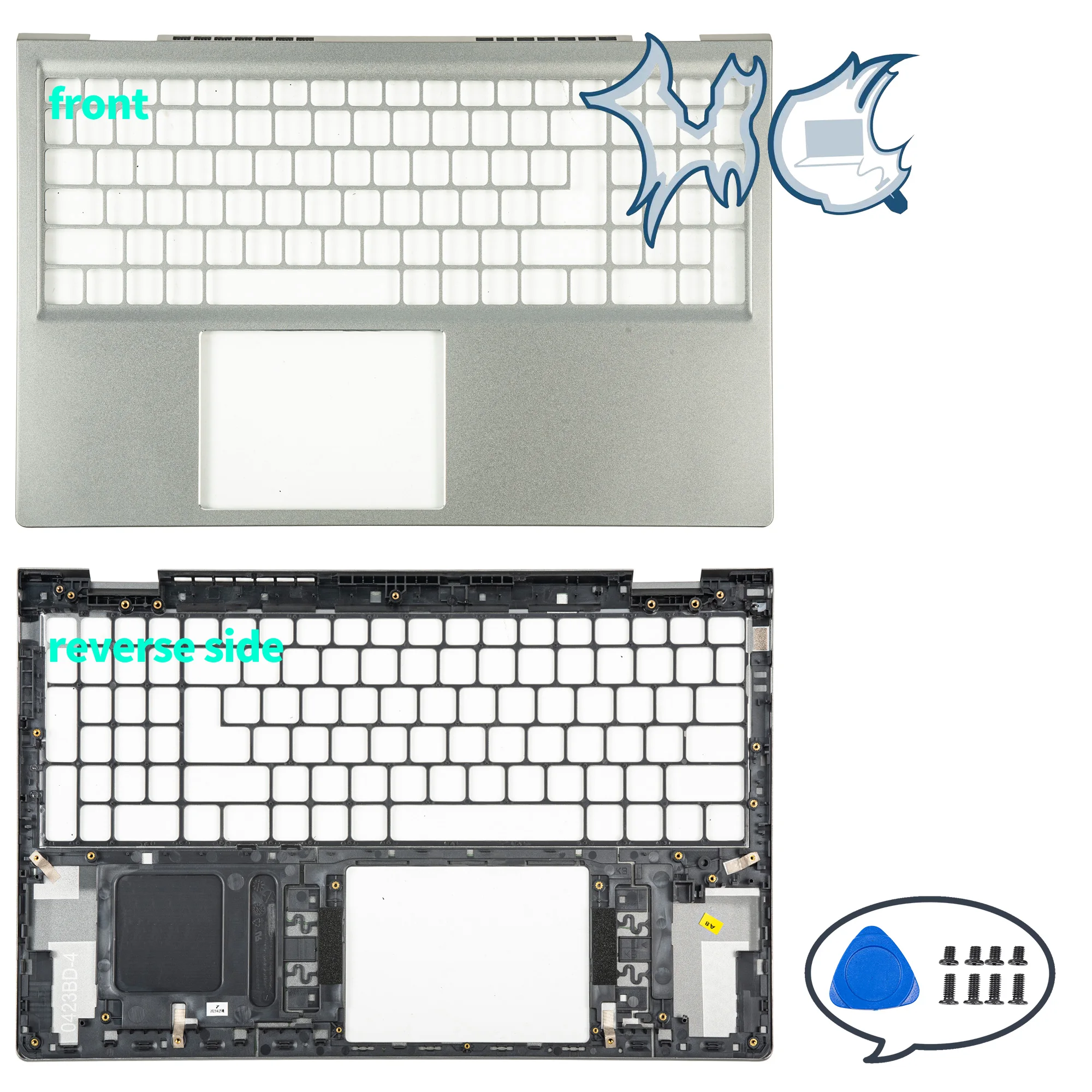 Aluminiowa obudowa do Dell Inspiron 15 Pro 5510 5515 P106F tylna pokrywa ekranu/przednia ramka/pokrywa podstawowa/naprawa dolnych zawiasów 15,6 cala