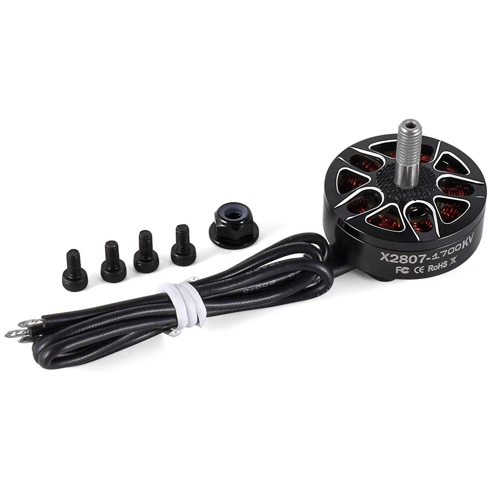 For 2 Pcs Uangel X2807 FPV Brushless Motor 4mm Shaft 7‑inch LR Drone DIY Parts 1300KV 1500KV 1700KV 4‑6S