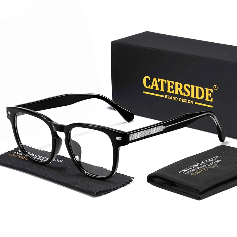 CATERSIDE Klassische optische Brillengestelle für Herren, hochwertige Acetat-Bügel, Anti-Blaulicht-Brille, Damen, tägliche dekorative Brillen – Detail 6