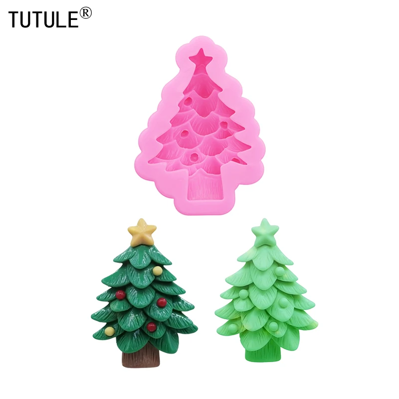 Christmas Tree deer clays Christmas snowman ​Chocolat Candy Cake Silicone Mould3D Santa Resin ​Jewelry Accessories Silicone Mold