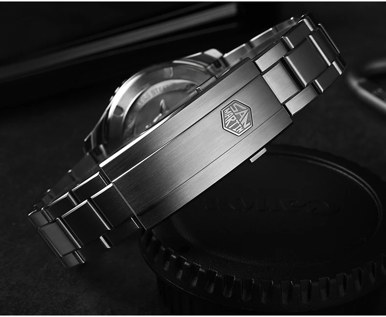 San Martin Men Automatic Watch 40mm Mechanical Wristwatch Diver 30Bar Waterproof Luminous Sapphire Mirror YN55 Ceramic Bezel view 5