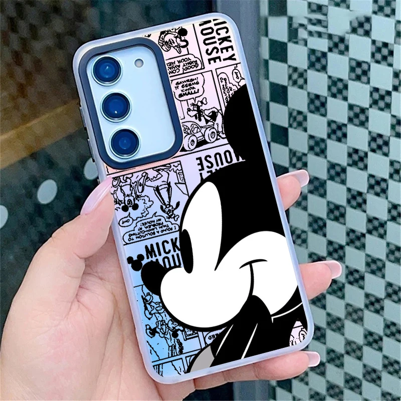 Disney Mickey Anime For Samsung Galaxy S24 S23 S22 S21 S20 FE Ultra Plus S10 Lite 5G Luxury laser phone case