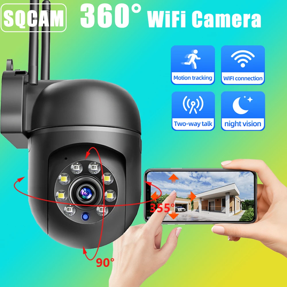 

5G Security Protection WiFi Surveillance Cameras HD 5MP IR Auto Tracking Full Color Night Vision Motion CCTV Outdoor Camera