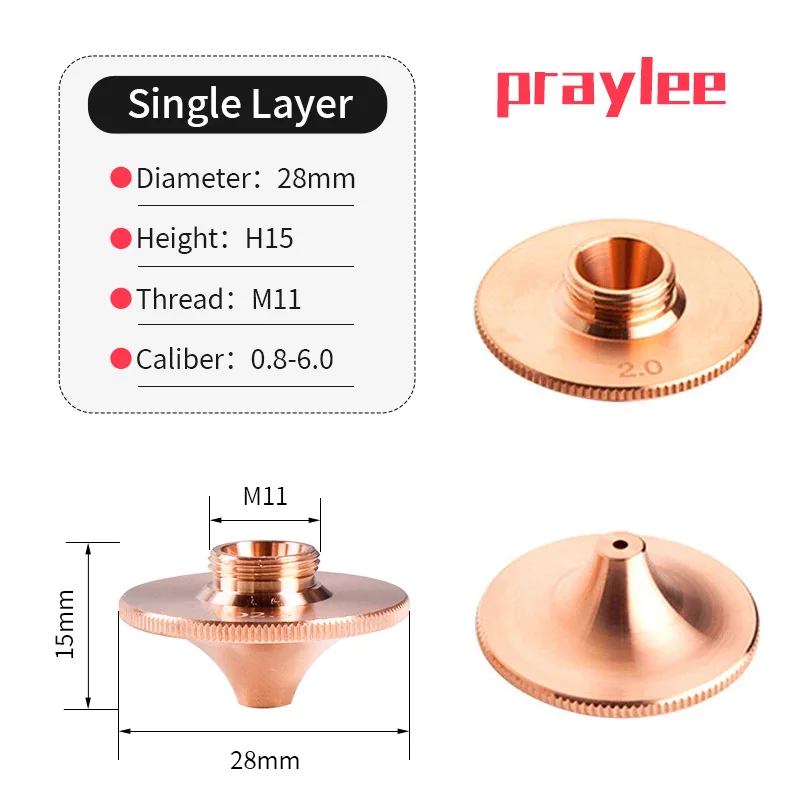Faserlaser-Schneid düse Hochgeschwindigkeits-Laser düse d32 d28 h15 1,5mm 2mm Kaliber precitec ray tools hsg hans Lasers chneidkopf – Detail 8