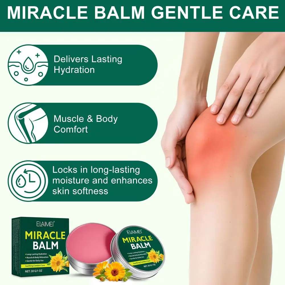 Massage Moisturizing Balm 30g Miracle Balm, Long-Lasting Hydrating Soothing Body Balm for Muscle Relaxation view 3