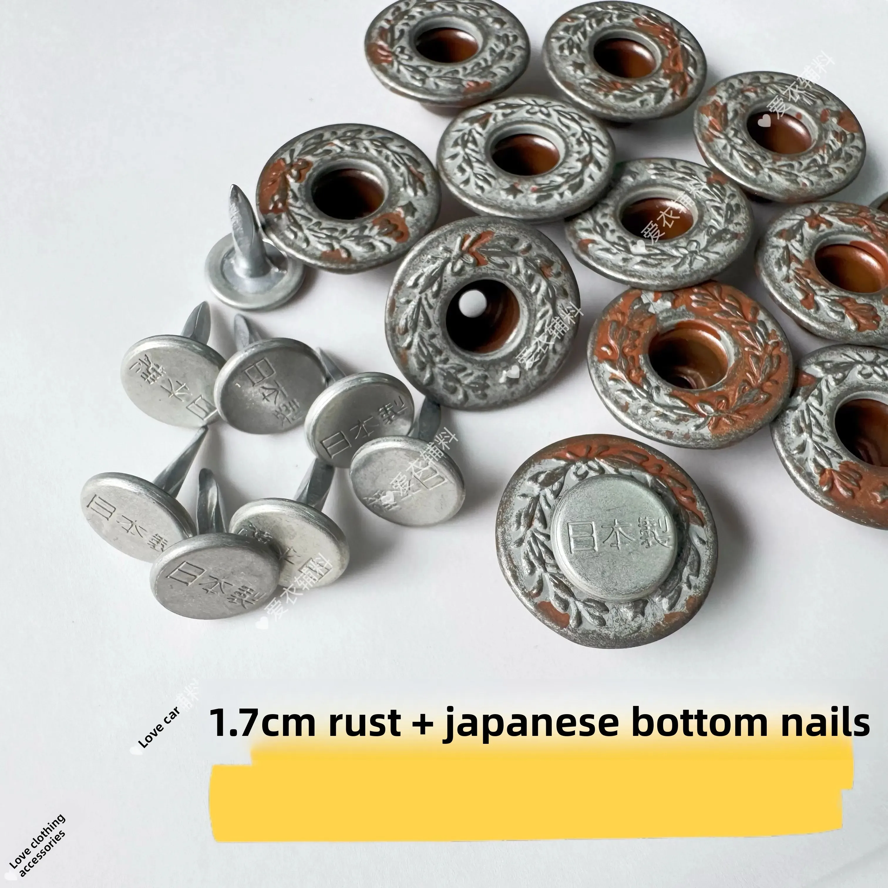 

Japan Imported YKK Single-needle I-shaped Buckle Retro Rust + Japanese Bottom Nails To Make Old Jeans Laurel Buckle New