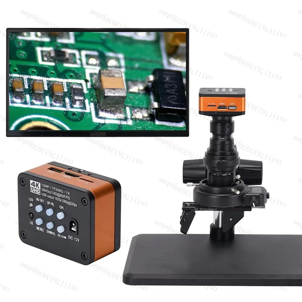 2K UHD 60FPS Microscope Camera 200X 3D Lens Industrial Electronic Digital Microscope for Phone Repair PCB Soldering Jewels