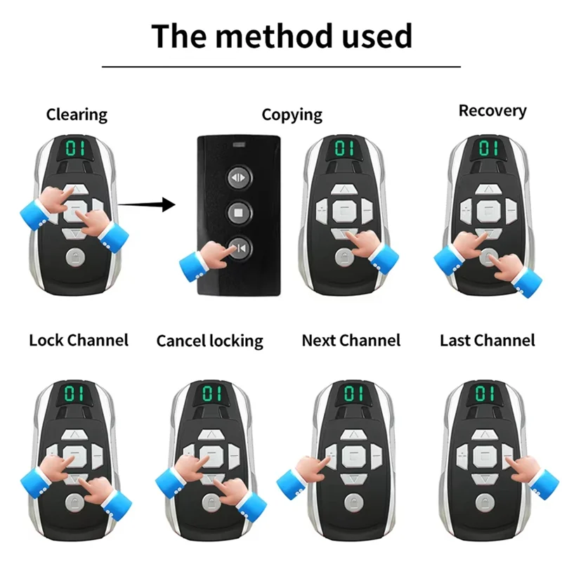【ADD TO CART 】Universal Garage Door Gate Remote Control Key Duplicator Clone Copy Multi-Frequency Controller 300-915Mhz 433Mhz U