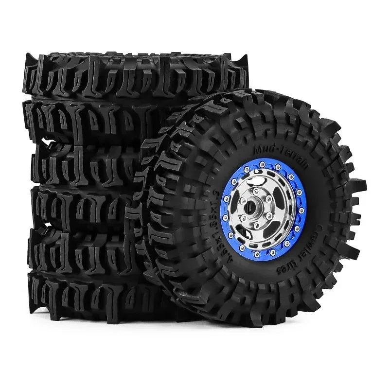 1/10 RC Crawler 1.9 Beadlock Wheels Tires Height Soft for Trxs Axial TRX4 SCX10 II III Redcat Gen 8 Rocks Mud