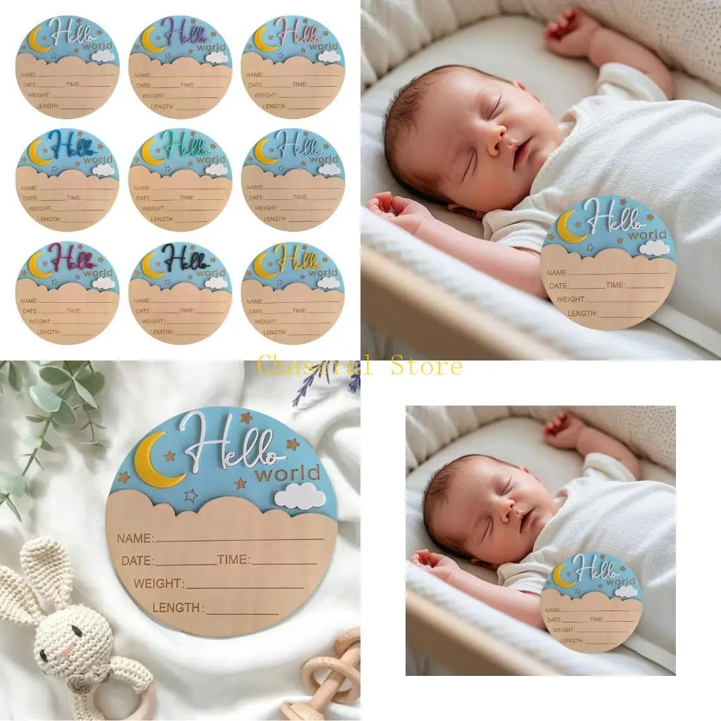 E7CE Newborns Announcement Board for Baby Shower Hospital Souvenir