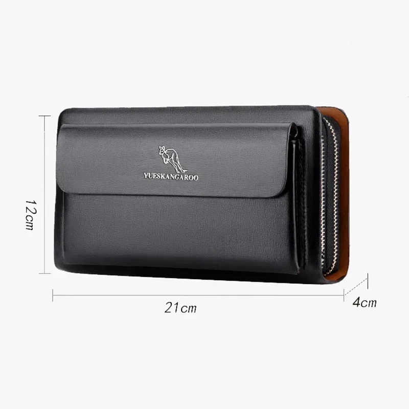 Cartera larga de cuero PU para hombre, monedero Vintage, cartera de mano para hombre, billetera para hombre, tarjetero, 2023