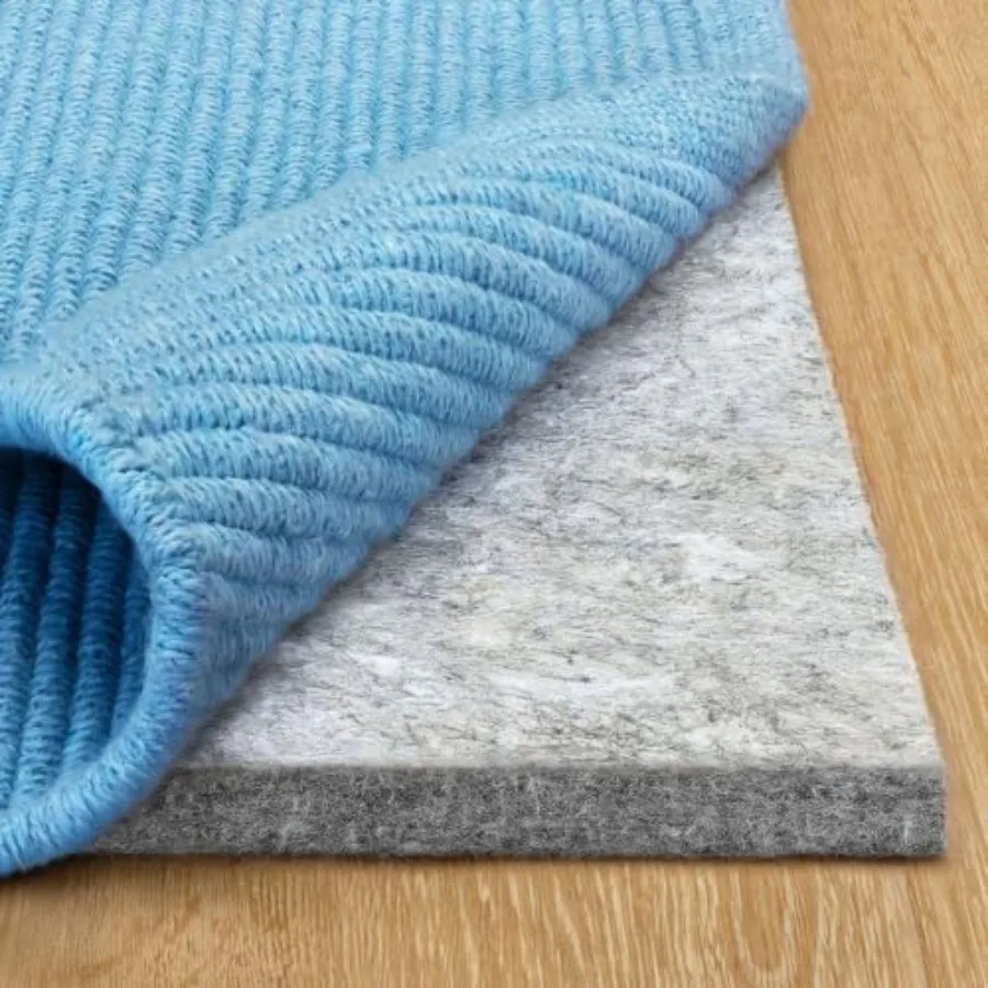 Protective Cushioning Rug Pad for Hardwood Floors 12' x Felt Material Natural Color Safe for All Floor Finishes
