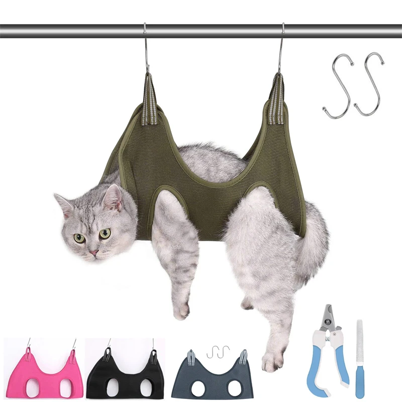 Cat Grooming Nail Cutting Anti Scratch Bite Fixed Bag Bath Trimming Restraint Bag Pet Beauty Hammock Hanging Pet Supplies