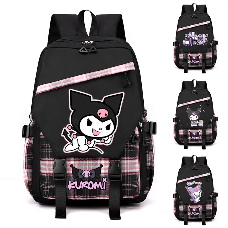 

Kuromi Melody Large Capacity Backpack Cartoon Miniso Brand Kuromi Schoolbag Students Book Stationery Storage Bag Bagpack Gifts