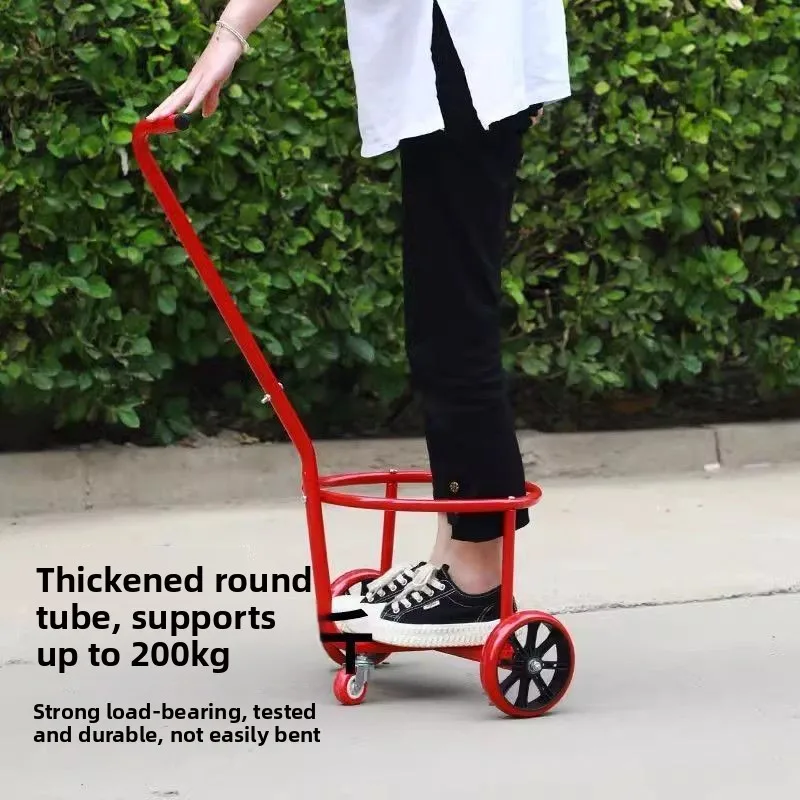 Home Use Small Hand-Pulled Trash Cart Automatic Water Dumping Simple Design Portable Hand-Push Cart for Household Organization