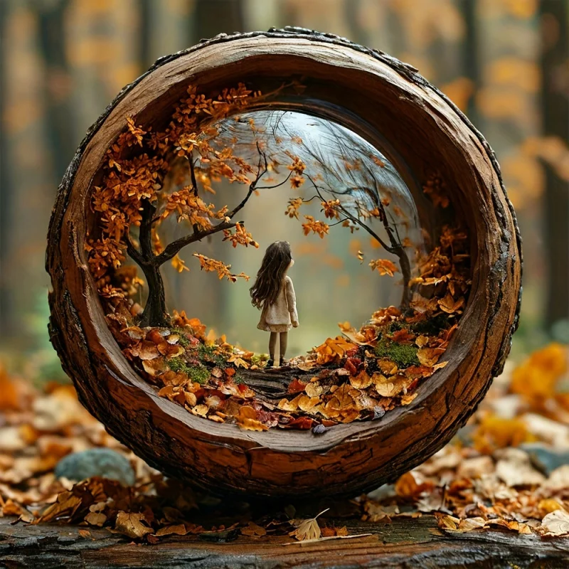 

5D алмазная живопись самодельная девушка осенний пейзаж DIY мозаика полный круглый алмаз ручной работы набор для алмазной вышивки украшение дома