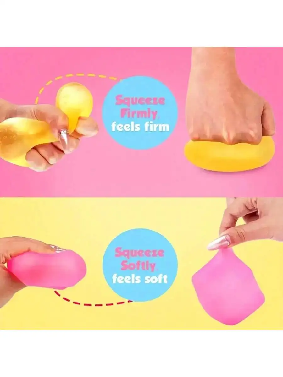 1個/3個 大人用ストレス解消スクイーズおもちゃ - 氷の形、ピンク/パープル/ブルー入り、感覚フィジェット、ランダムカラー