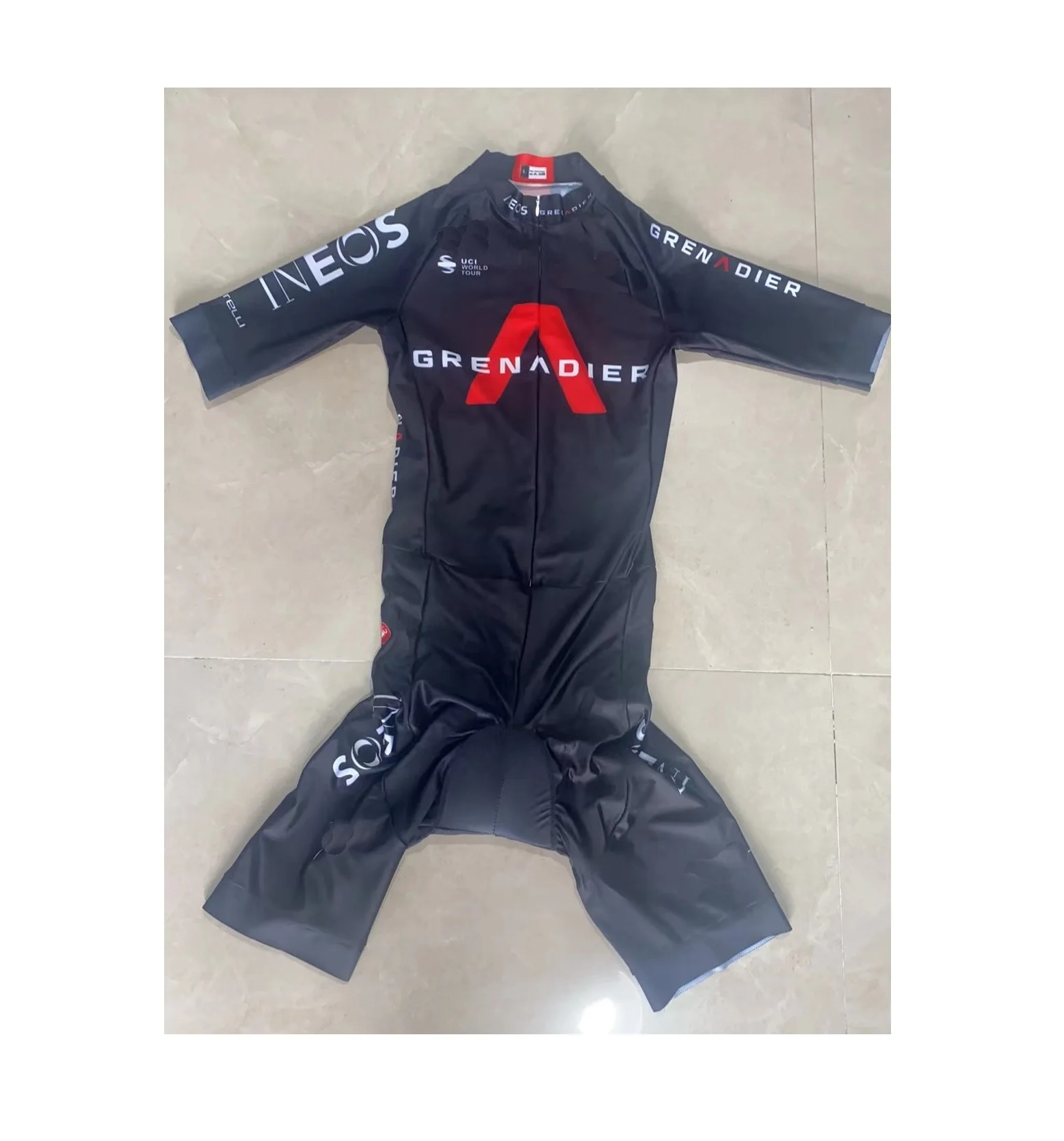 LASER CUT Skinsuit INEOS Grenadier TEAM BLACK Bodysuit SHORT Cycling Jersey Bike Bicycle Clothing Maillot Ropa Ciclismo