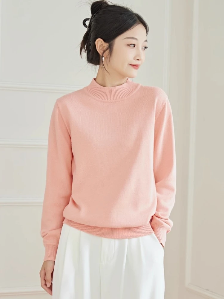 

AOSSVIAO Women Knitted Warm Pullover Solid Color Turtleneck Long Sleeved Sweater Autumn Winter New Arrival Fashion Versatile Top