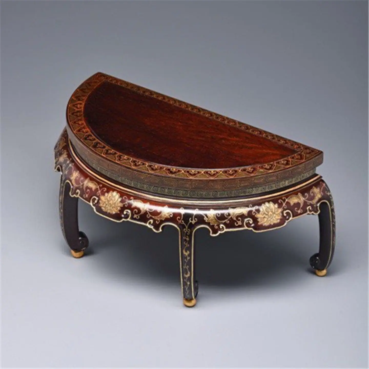 Small-leaved rosewood crescent table base, mahogany corner table, table shelf