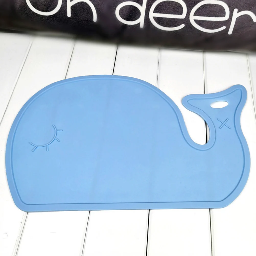 

1Pcs Silicone Placemat Cartoon Whale Non-Slip Reusable Table Mat Children Dining Portable Roll Up Travel Mat Silicone Placemat