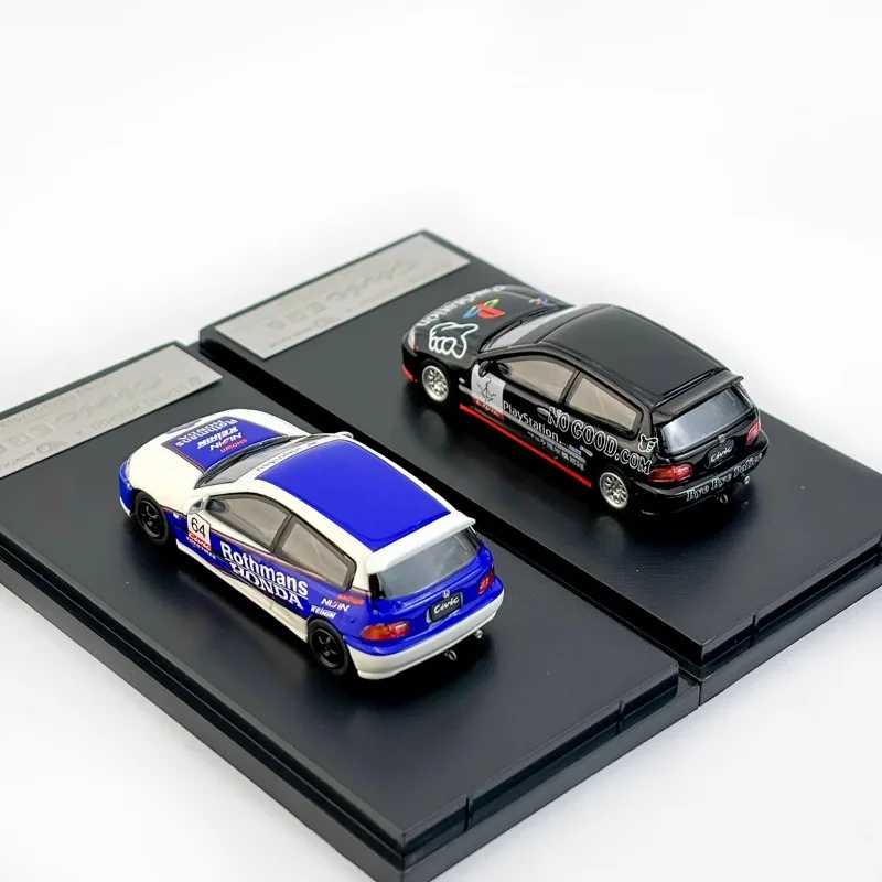 SW 1/64 Honda Civic EG6 Rothmans, vehículo de juguete de aleación, modelo de Metal fundido a presión