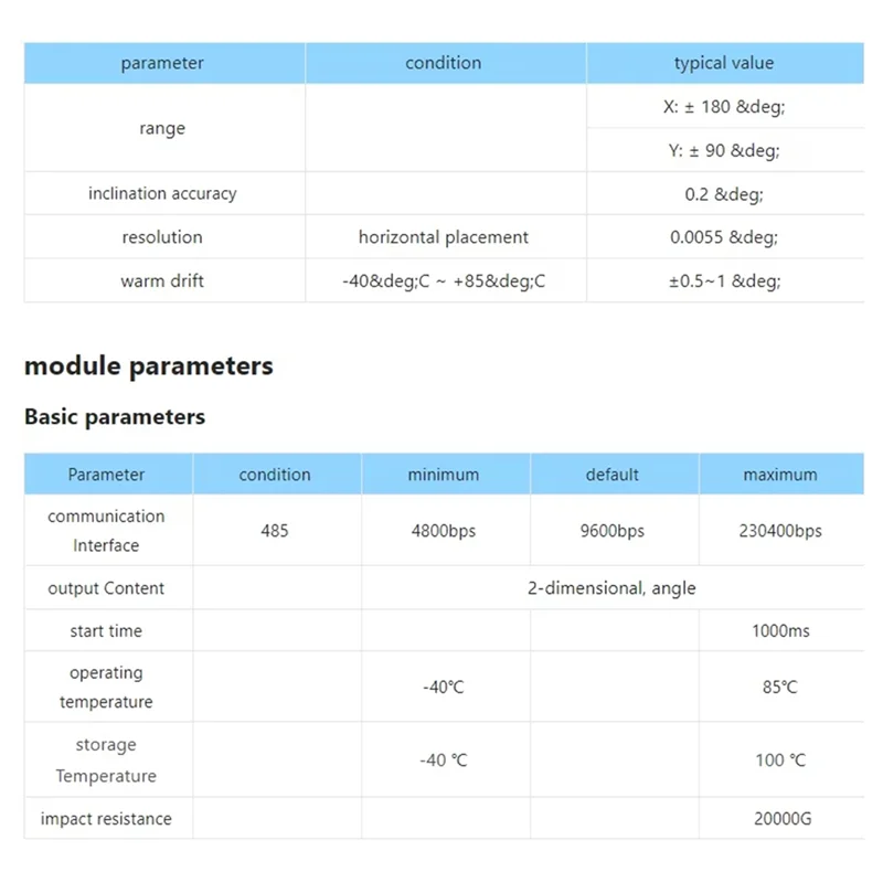 Daily Sale Dual-Axis Inclination Sensor SINAT Angle IMU Accelerometer SINAT-485 Angle IMU Accelerometer