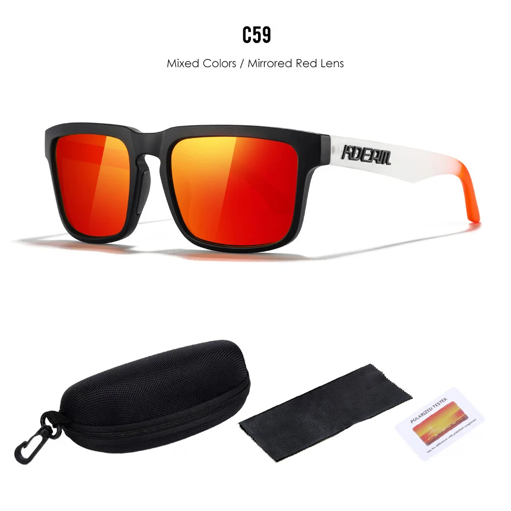 2026 Kdeam Hochwertige Polarisierte Sonnenbrille für Herren und Damen, Modische Unisex-Marke, Trendige Outdoor-Brille für Paare mit Roten Gläsern