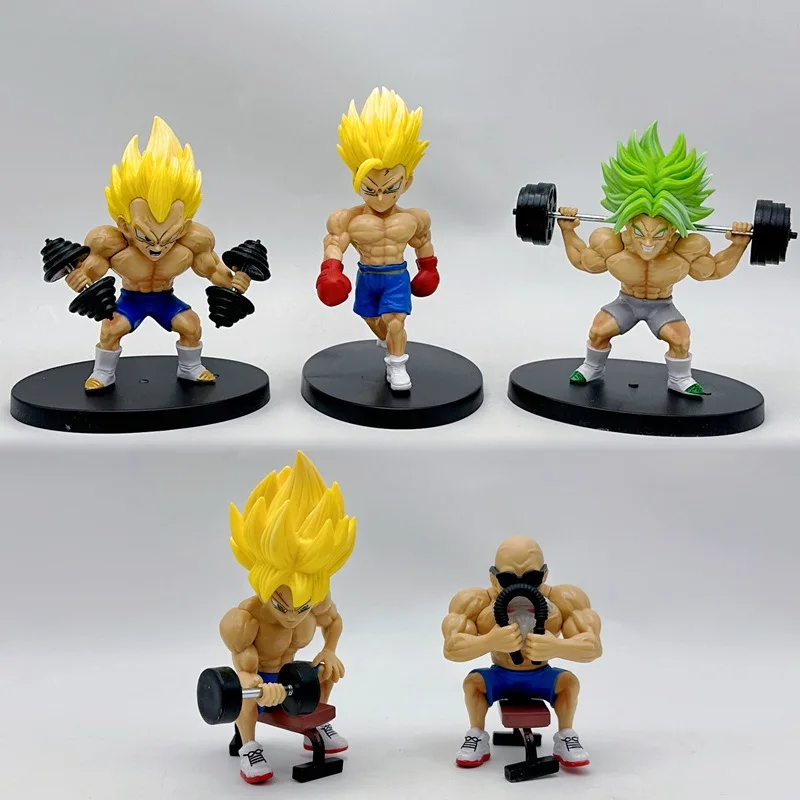 

14cm InStock Dragon Ball Fitness Series Muscular Goku Master Roshi Vegeta Anime Figurine Christmas Birthday New Year Gift
