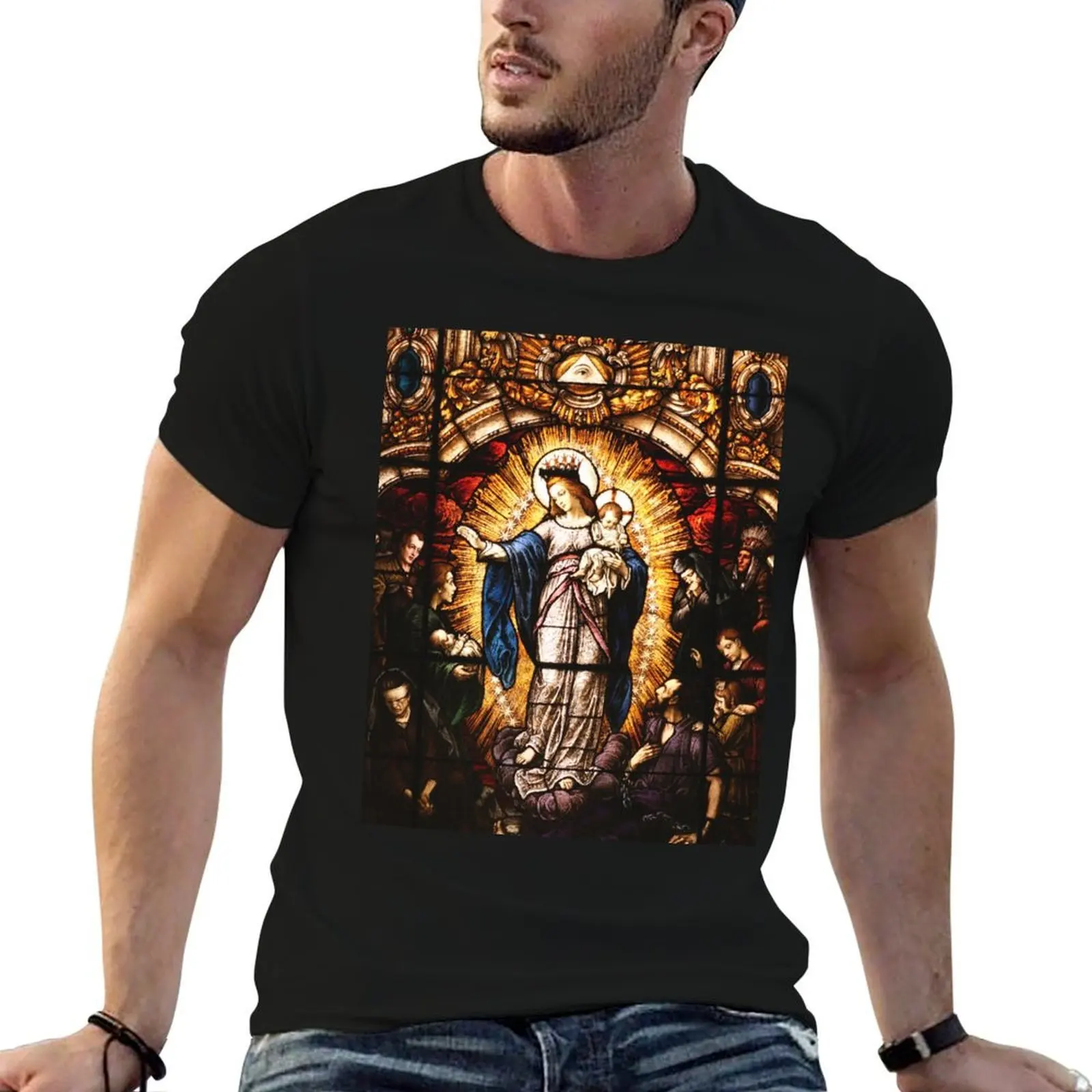 The Virgin Mary T-Shirt t shirt man cotton t shirts for man graphic tees man t shirts graphic T-shirt