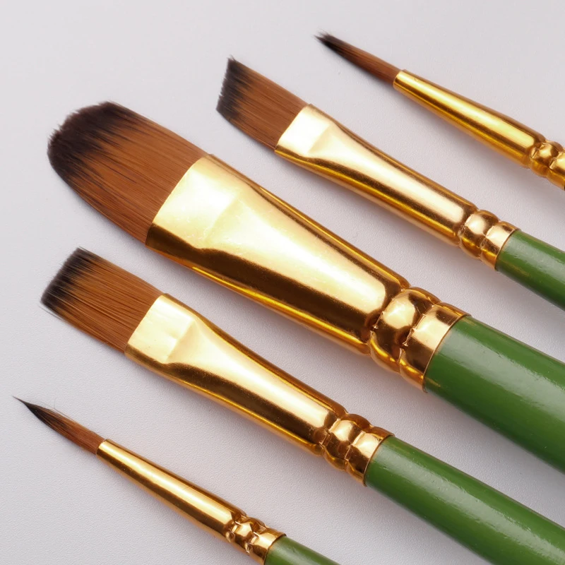 5pcs Nylon Paint Brushes Set Professional Artist Paint Brushes For Watercolor Acrylic Oil Painting Face Nail Art and Art Supplie