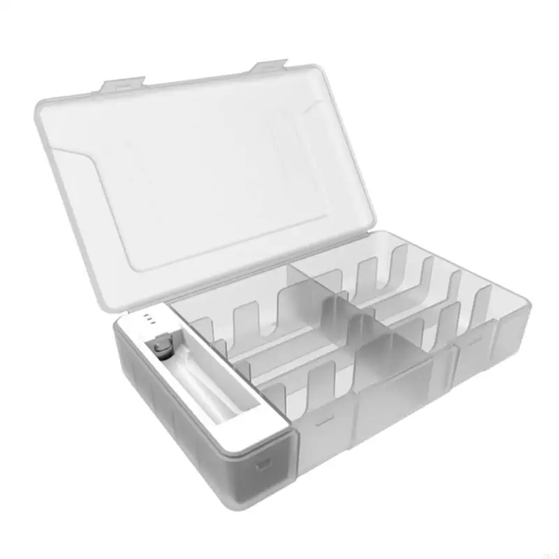 20CE Clear Battery Storage Case With Tester Holds Double/Trible A Cells Case Storage Box Batteries Storage Organizers