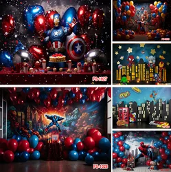 Cartoon Super Hero Spiderman Backdrop Kids Boys Birthday Party Decoration Supplies Vinyl Photography Studio Banner Background