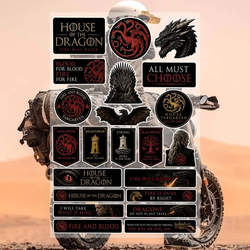 TV series H-House of the DrA-Gon Aesthetic Graffiti Stickers Waterproof PVC Decals for Car Motorcycle Skateboard Helmet Notebook