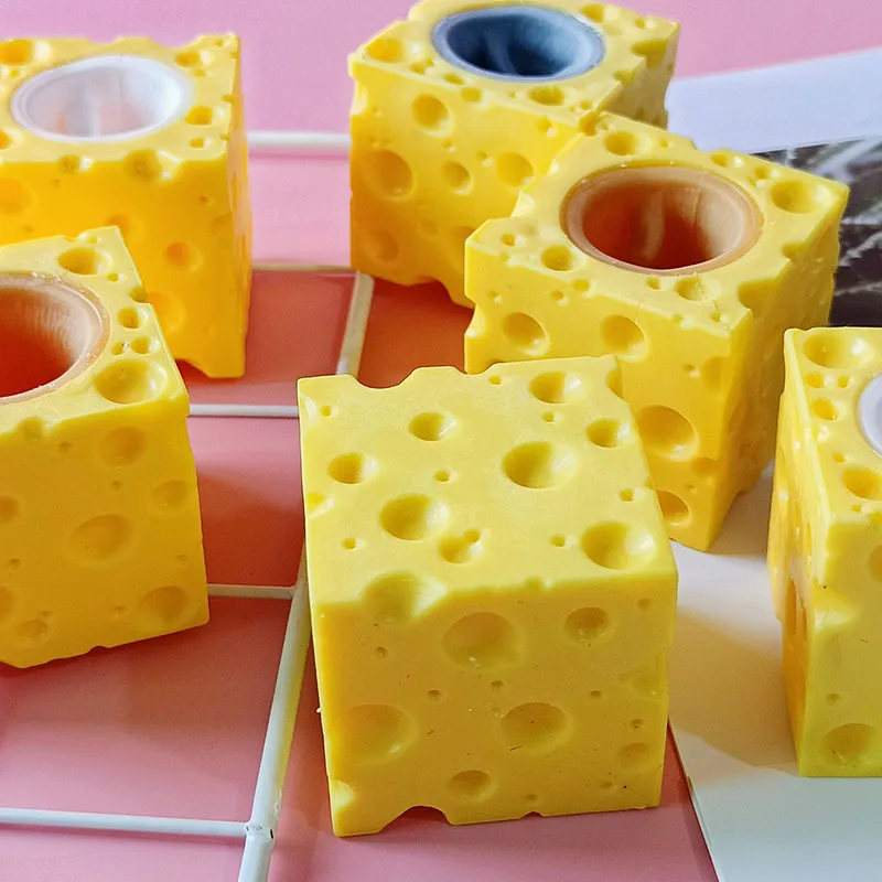 Baby Lustige Maus Käse Squeeze Spielzeug Anti-Stress Verstecken Spiel Zappeln Reliever für Kinder Erwachsene Stress Relief Geschenk Neuheit Figur