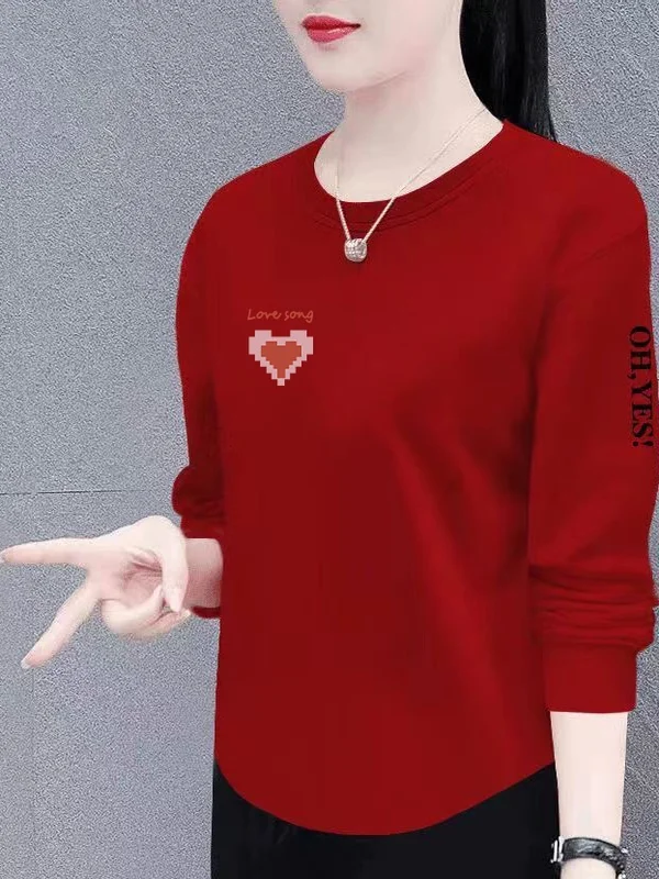 

Элегантные топы с длинным рукавом в стиле «мама» для женщин среднего и старшего возраста, свободного кроя, теплые, из полиэстера, модная осенняя одежда