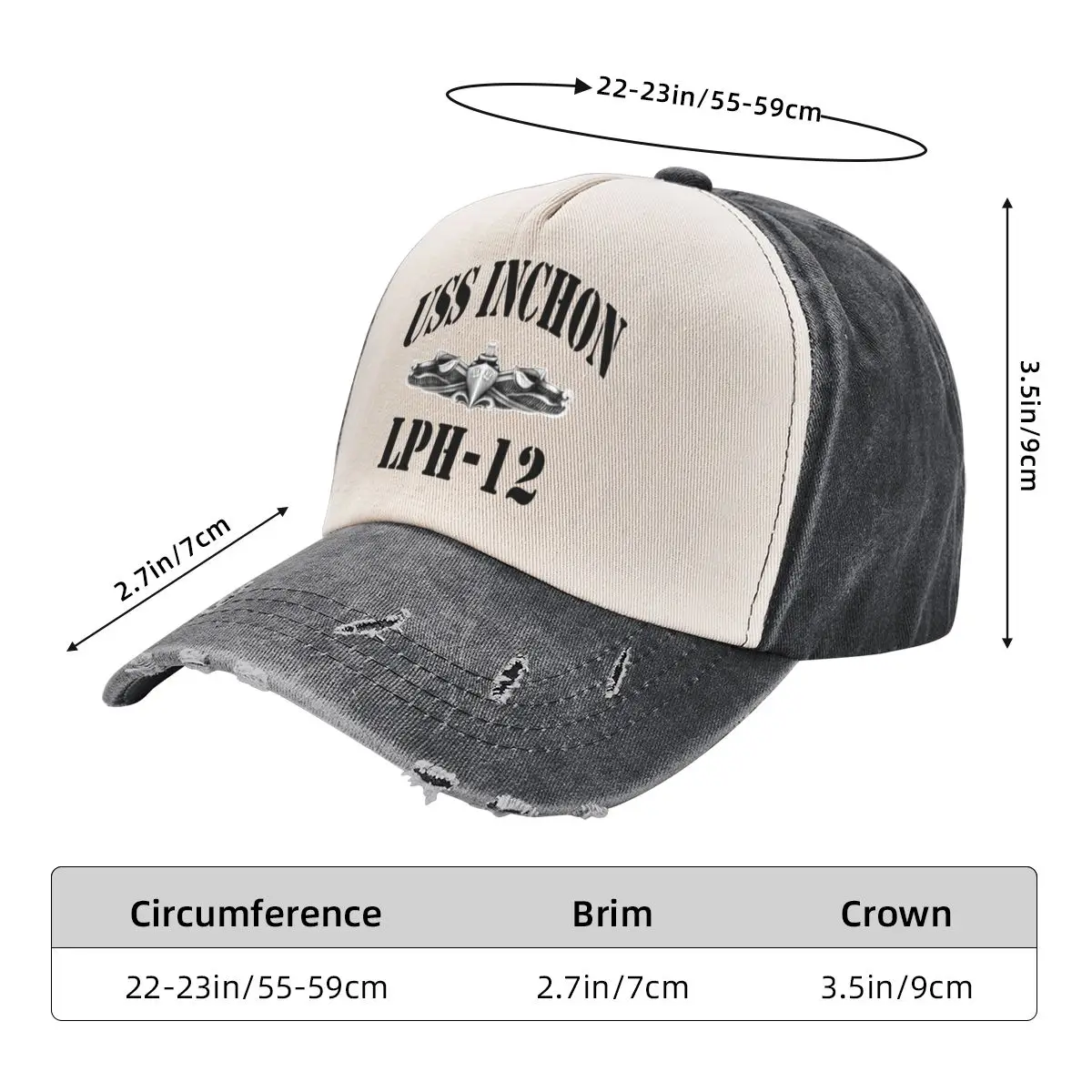 Gorra de béisbol USS INCHON (LPH-12) para hombre y niña, sombrero personalizado a la moda, bolsa de playa