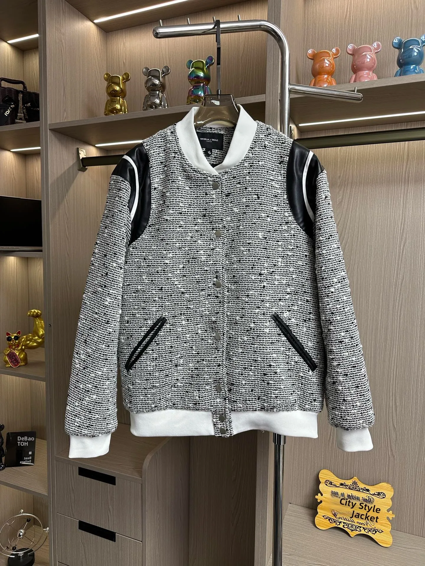 

Роскошный вязаный бейсбольный джат в стиле преппи для мужчин и женщин с вышитым узором в горошек, ленивый топ для пары