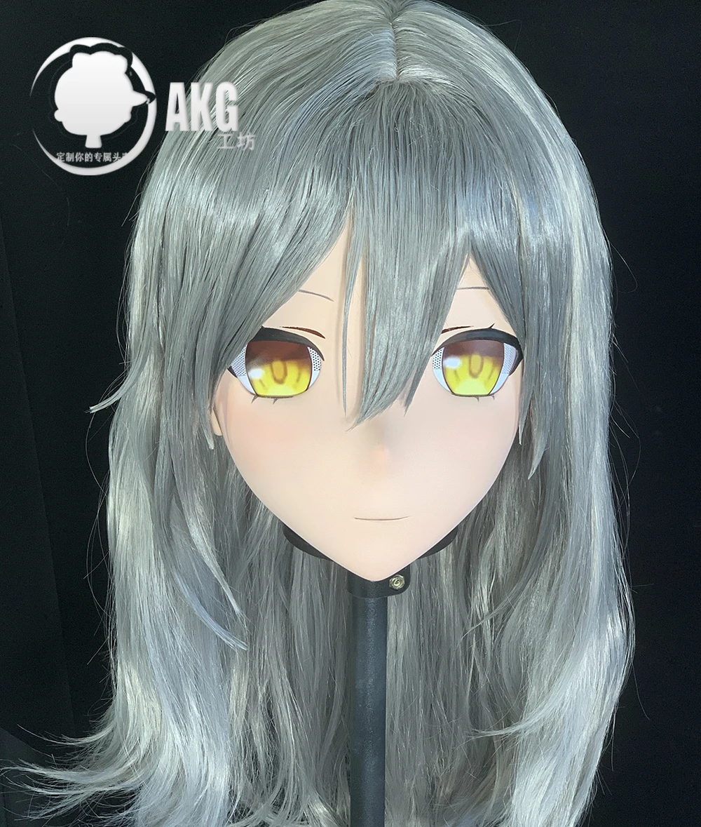 (AL56) Customize Character Crossdress Female/Girl Resin Half/ Full Head With Lock Cosplay Japanese Anime Game Role Kigurumi Mask