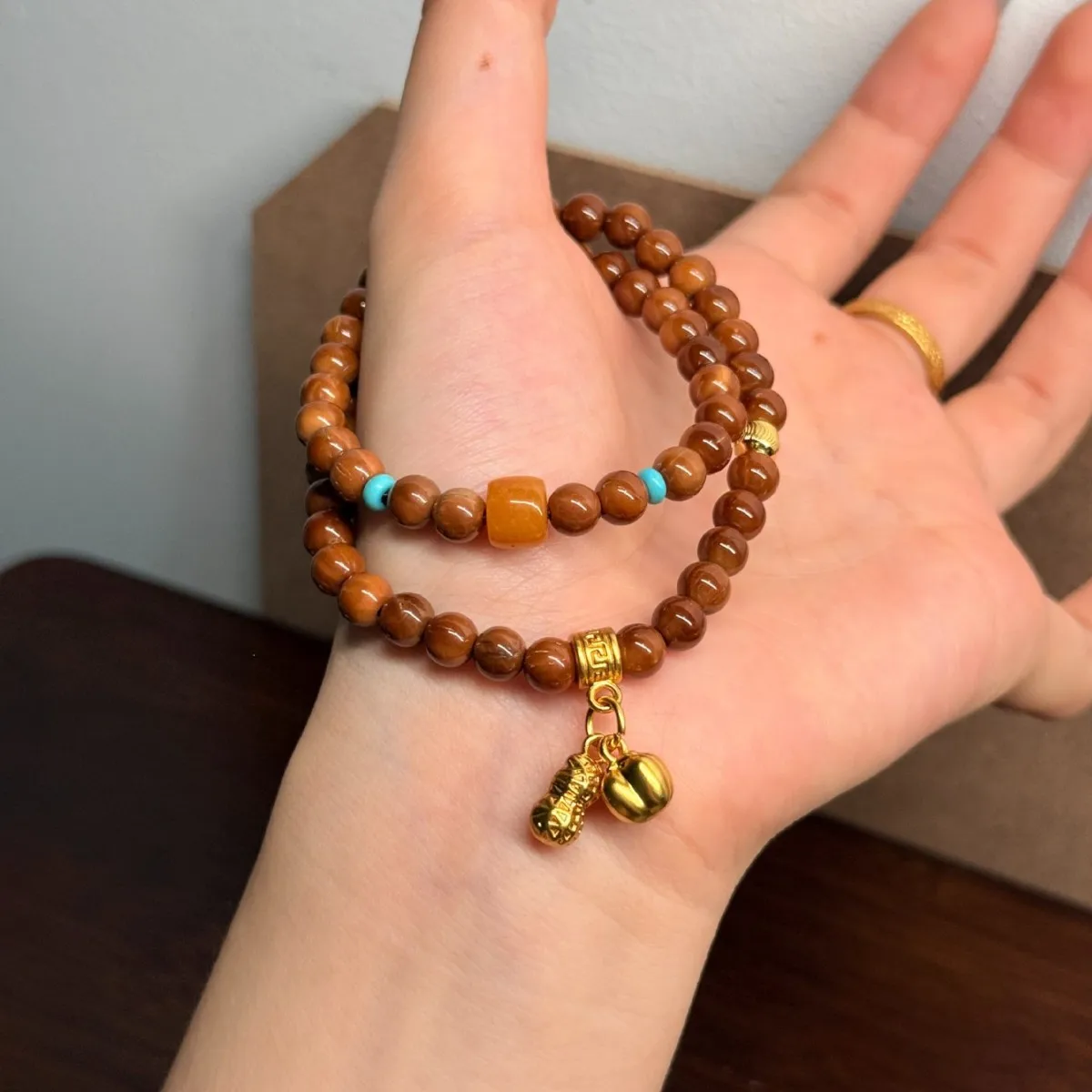 Natural Kuk Nut 6mm Beaded Bracelet New Chinese Style Good Luck Bracelet Gifts