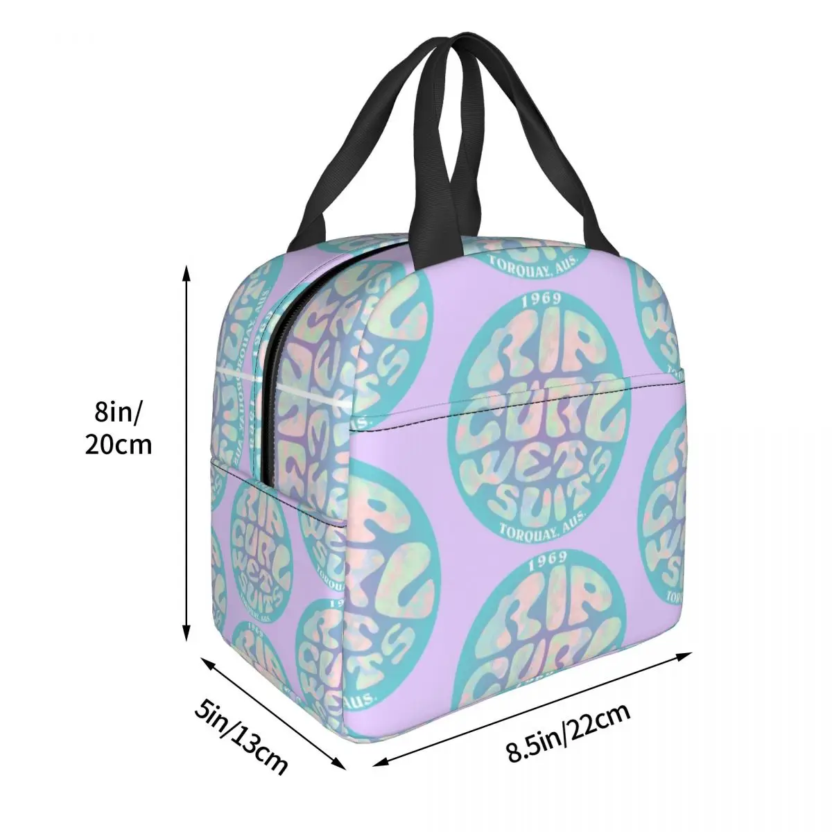 Tie Dye Rip Curl Design Lunch Bags Insulated Bento Box Portable Lunch Tote Leakproof Cooler Thermal Bag for Woman Kids School