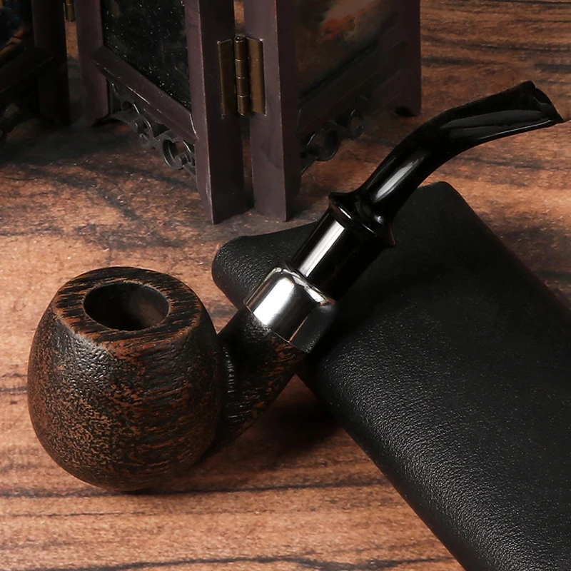 

New Solid Wood Smpoking Pipe Wood Tobacco Pipe 9mm Filter Smoke Pipe Men's Gift