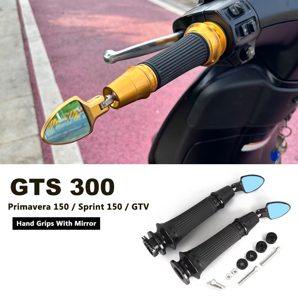 

Rearview Mirror Handle Bar End Cap With Mini Mirrors Convex Side Mirrors Motorcycle Sprint Primavera 150 For Vespa GTV GTS 300