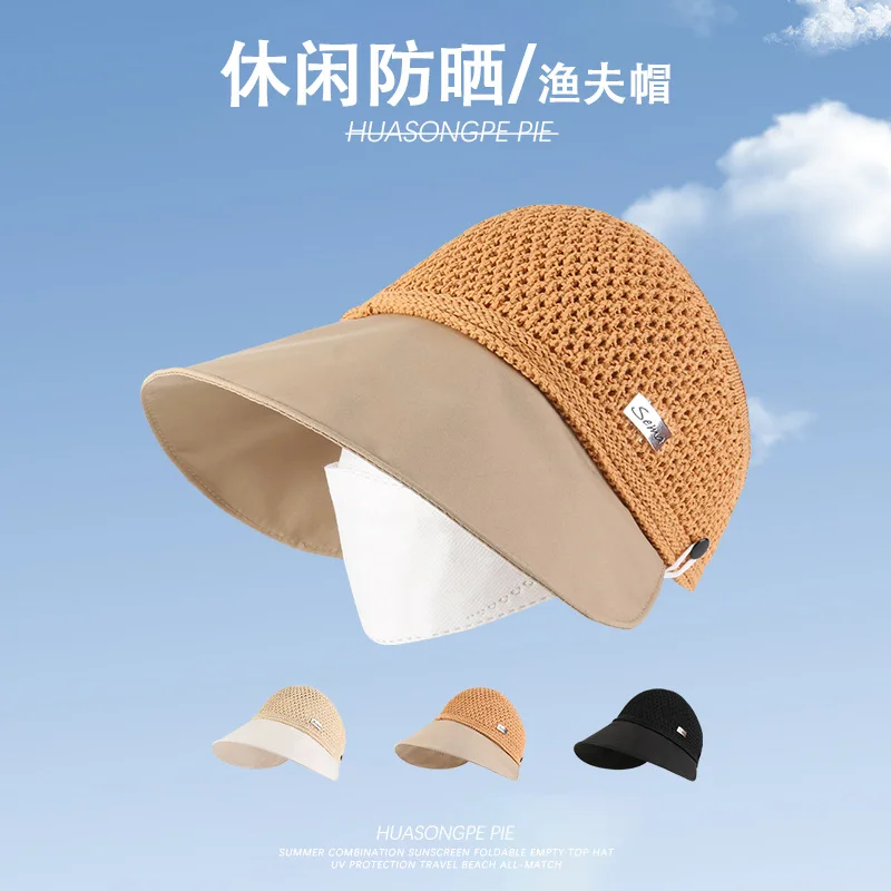 Summer New Style Fisherman Women's Foldable UV Protection Sun Wild Beach Travel Topless Hat