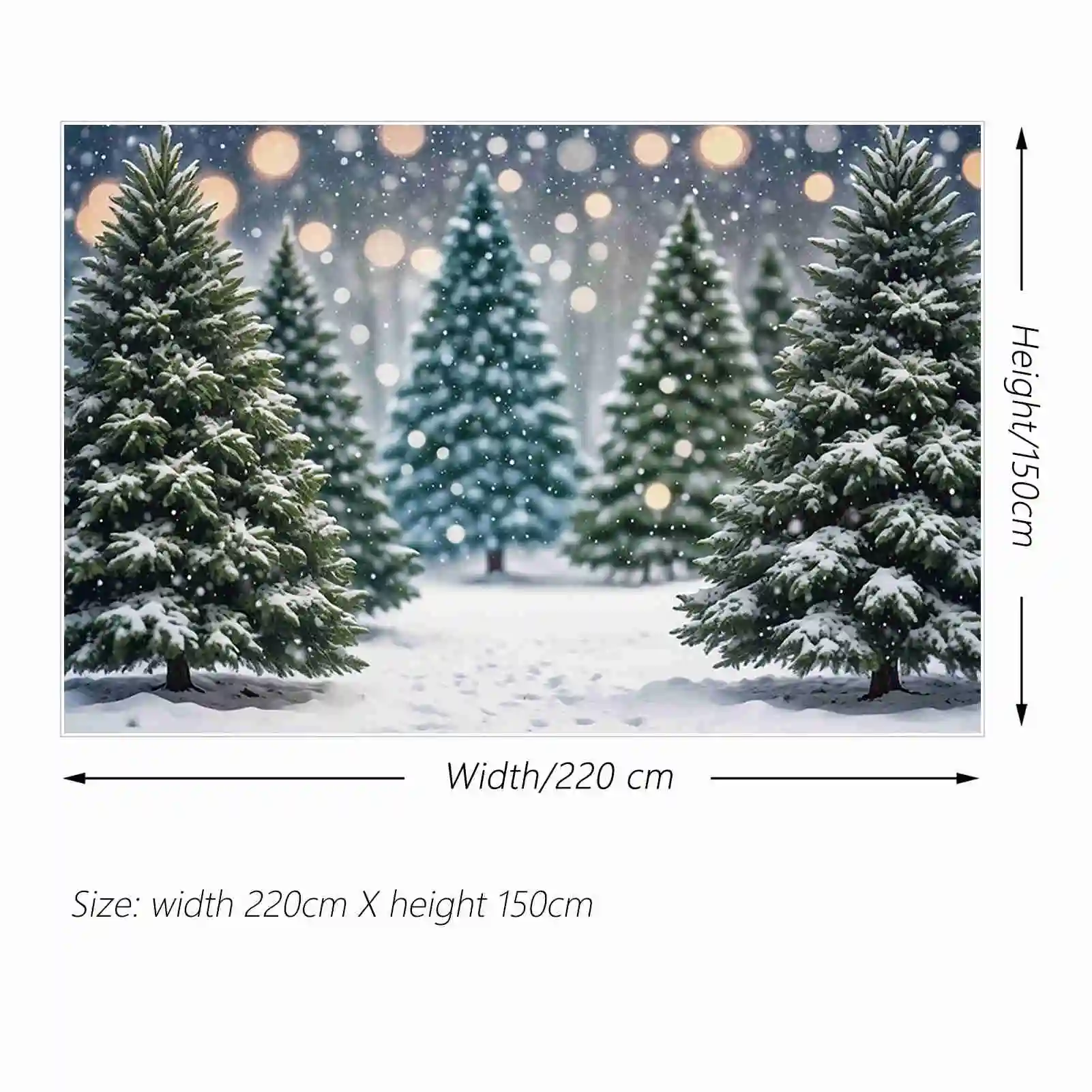 MOON.QG-Arrière-plan d'Arbres de Noël Enrichis pour Enfant, Forêt d'Hiver, Décors de Neige en Plein Air, Décorations de ixPersonnalisées, Accessoires de Photographie