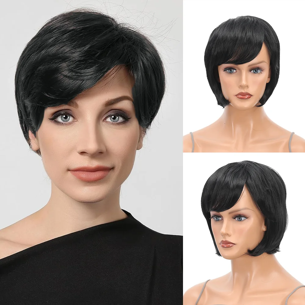 XG Short layered wig for women, fashionable wig set, natural fluffy wig, high heat-resistant material, suitable for daily wear