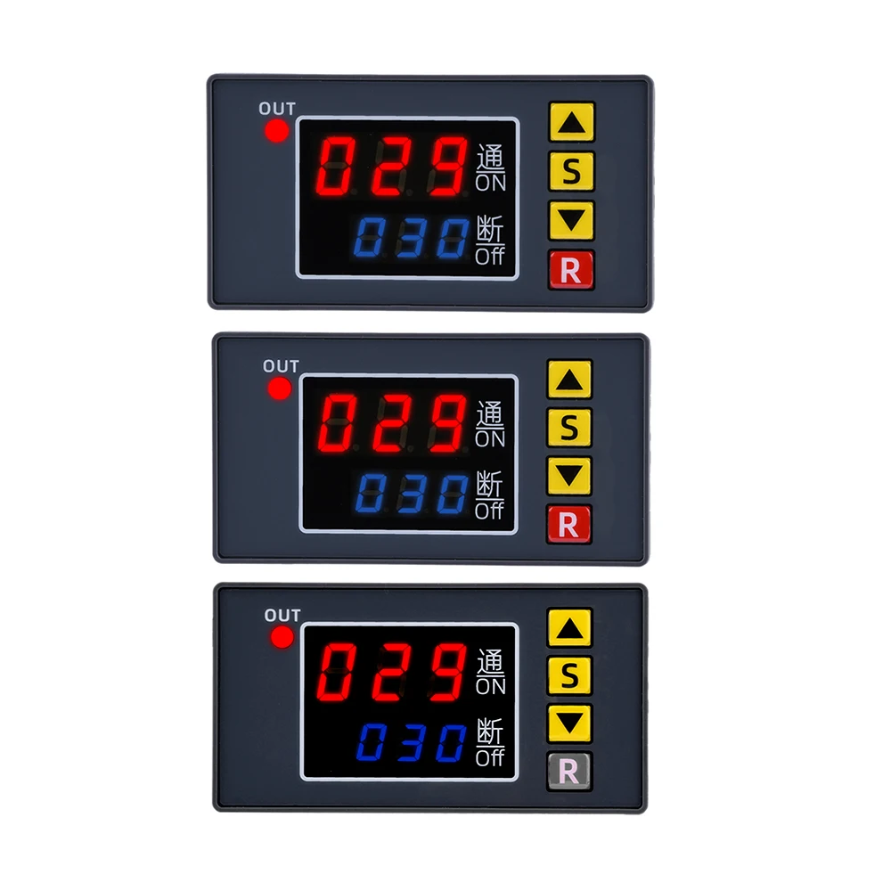 T3231 AC 110V 220V 12V Digital Time Delay Relay LED Display Cycle Timer Control Switch Adjustable Timing Relay Time Delay Switch