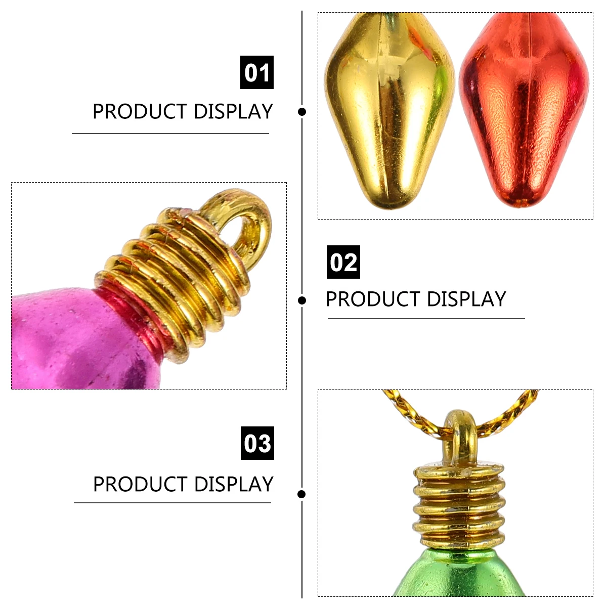 

100pcs Lamp Beads Colorful Pendant DIY Lights Earrings Plastic Accessories naments Home Decoration Christmas Gifts