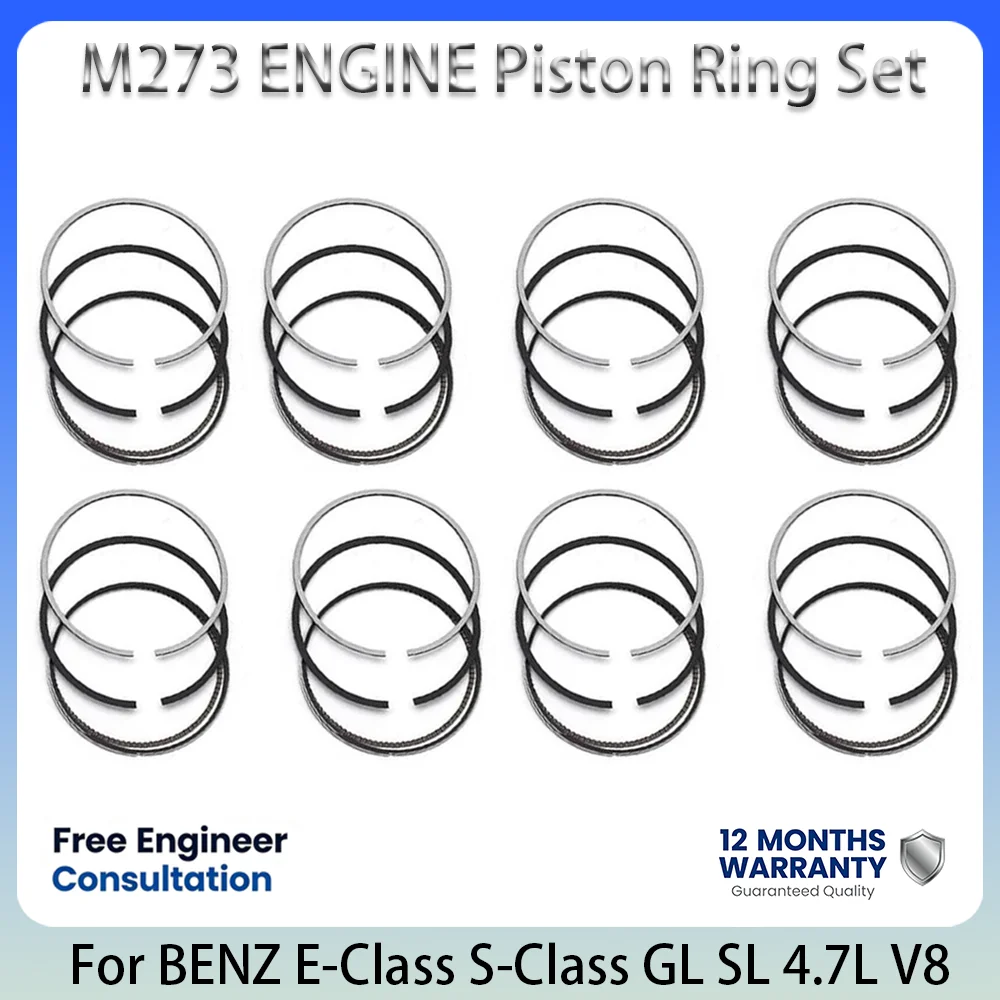 M273 Engine New Piston Rings Set OE 2730302217 For Mercedes-Benz 4.7L 4.7 L T V8 GAS 2005-2013 E-Class S-Class GL SL